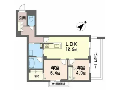 フィグ古江東町(2LDK/3階)の間取り写真
