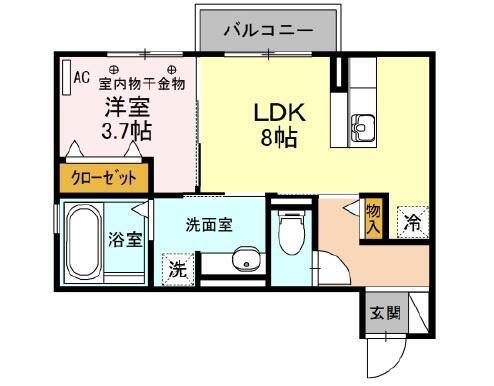 カーサ・ステラ(1LDK/1階)の間取り写真