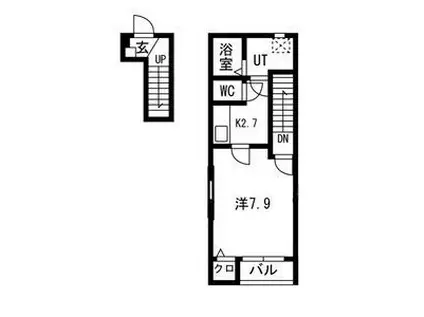 コハル・ファミリアII(1K/2階)の間取り写真