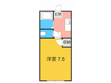 マイルーム稗田(1K/3階)の間取り写真