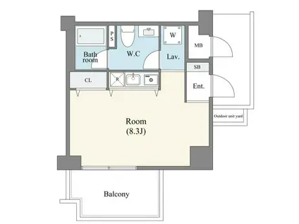 藤和シティコープ新丸子(ワンルーム/8階)の間取り写真