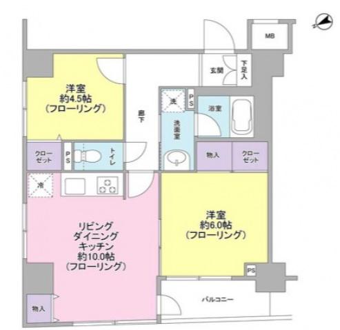 パートナーシップアパートメント(2LDK/8階)の間取り写真
