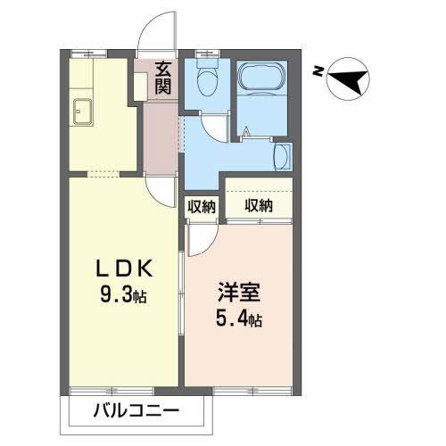 ゴールドリサ(1LDK/2階)の間取り写真