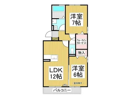 ルント・ベルクA棟(2LDK/2階)の間取り写真