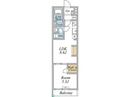 リブリ・高野(1LDK/1階)の間取り写真