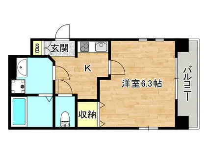 オズレジデンス布施柳通(1K/2階)の間取り写真