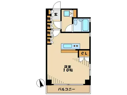ロックシャイン(ワンルーム/1階)の間取り写真