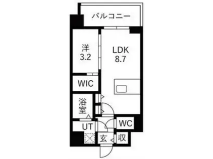 エスリードレジデンス梅田クラスシティ(1LDK/4階)の間取り写真