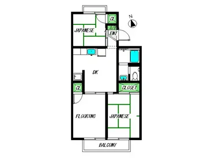 ストーンリバーA棟(3DK/2階)の間取り写真