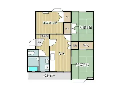 メゾンクレール(3DK/1階)の間取り写真