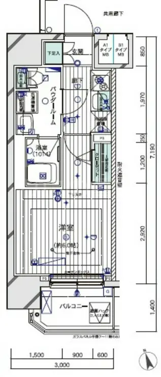メインステージ川崎クロシアⅠ 6階階 間取り