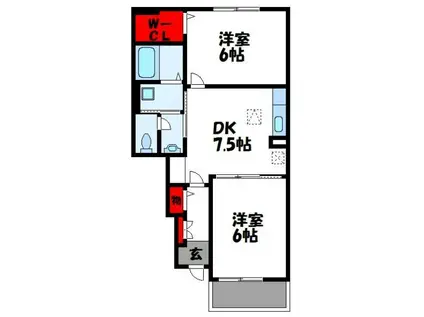 サングレイス A(2DK/1階)の間取り写真