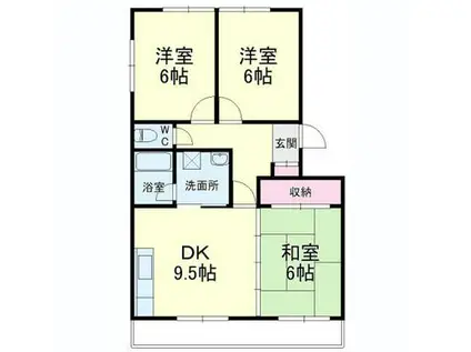 カームヒルズN(3DK/3階)の間取り写真