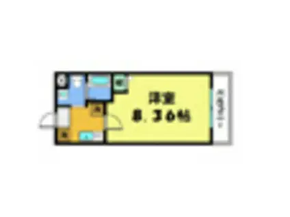 フラッティ千本下長者町(1K/1階)の間取り写真