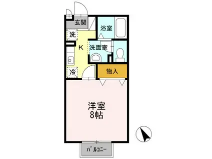 みいと寮らん(1K/2階)の間取り写真