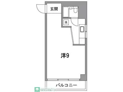 赤坂南部坂ハイツ(1K/5階)の間取り写真