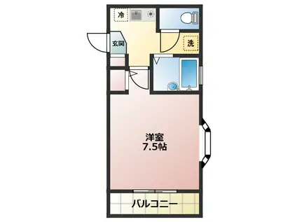 ガーデンヒル日吉(1K/1階)の間取り写真