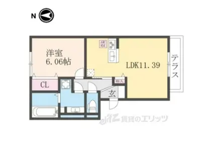 ベルコート川崎(1LDK/1階)の間取り写真