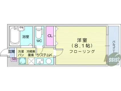 ガーデンワコーみずほ台(1K/2階)の間取り写真