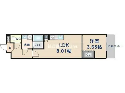 ART TENNOUJI(1LDK/8階)の間取り写真