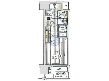 レジュールアッシュウエストレジス(1K/10階)の間取り写真