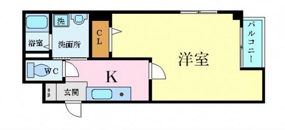 キャッスル大手町(1K/2階)の間取り写真