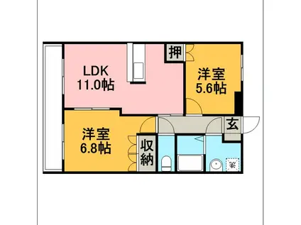 シーサイドヒルズHK‐III(2LDK/1階)の間取り写真