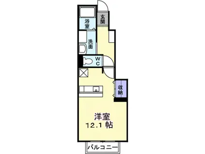 セレーノB(ワンルーム/1階)の間取り写真