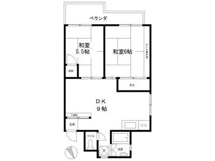 第一マンション(2DK/3階)の間取り写真