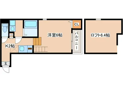 プライムゲート(1K/1階)の間取り写真