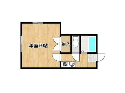 プラムバレーII(ワンルーム/1階)の間取り写真