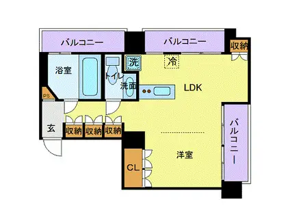 フロリス オーランティウム3(1LDK/10階)の間取り写真