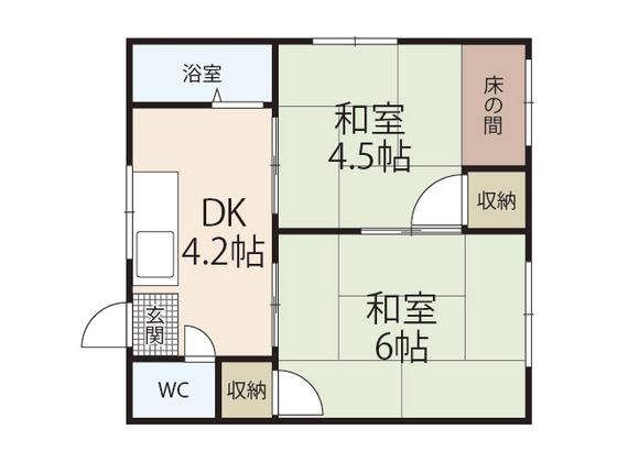 池田アパート(2DK/1階)の間取り写真