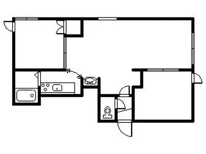 サンコート豊岡A・B(2LDK/1階)の間取り写真
