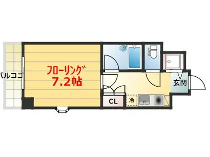 プラージュ湘南(1K/3階)の間取り写真