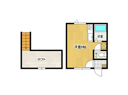 メゾンドKI(ワンルーム/2階)の間取り写真