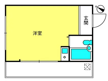 コーポ岸町(ワンルーム/3階)の間取り写真