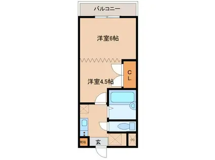 アクアステージ大在(2K/3階)の間取り写真