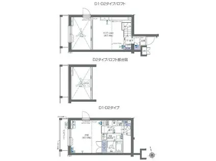 ZOOM六本木(1K/2階)の間取り写真