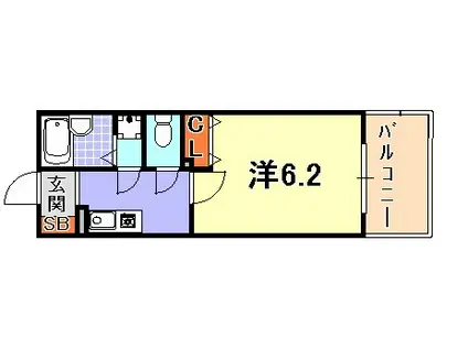 リファレンス久留米駅前(ワンルーム/2階)の間取り写真