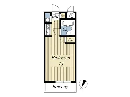 日神パレス竹の塚(ワンルーム/2階)の間取り写真