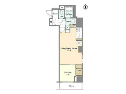 アスール両国(1LDK/5階)の間取り写真