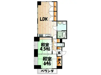 エルドラド東武(2LDK/2階)の間取り写真