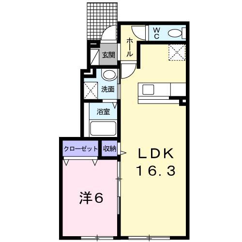 ラルジュメゾンI・II(1LDK/1階)の間取り写真