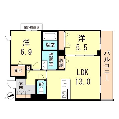 SEASIDE HOUSE(2LDK/3階)の間取り写真