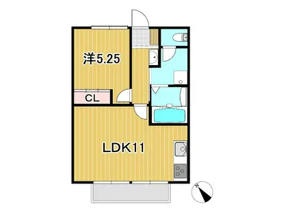 CASA WIN II(1LDK/2階)の間取り写真