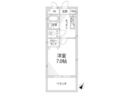 キャッスルコート御立大池(1K/3階)の間取り写真