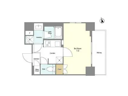 フレシア赤塚新町(1K/4階)の間取り写真