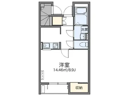 レオネクストブランドール(1K/1階)の間取り写真