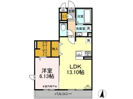 グランメール(1LDK/2階)の間取り写真